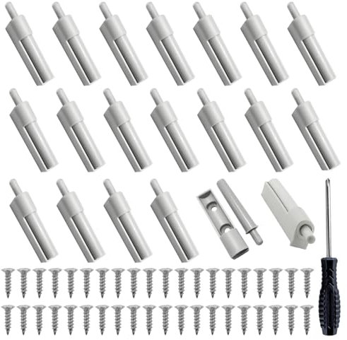 Softclose Nachrüsten, 20 Stück Türdämpfer Schranktür Dämpfer Push to Open Türöffner Dämpfer für Schranktüren Küchenschrank Büro mit 40 Schrauben 1 Schraubendreher Grau