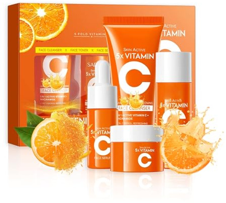 Altherona Vitamin C Gesichtspflege Set für Frauen Skincare Produkte mit Cleanser, Toner, Serum und Cream