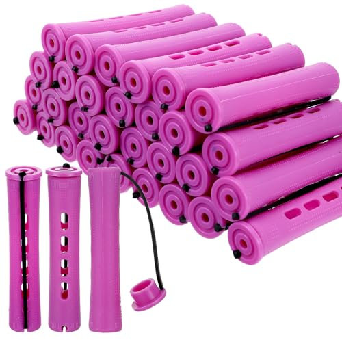 Classicseali 30PCS Large Perm Rods,Purple Perm Rollers for Black Women Bangs,Small Perms Rods DIY Hair Tools,Used to Create Different Types of Hairstyles at Home and Salon, Such as Curly and Wavy Hair