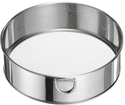 QUARKZMAN Setaccio per Farina in Acciaio Inox 304, 15Cm 40 Mesh Setaccio Rotondo Mini Setaccio A Maglia Fine per Cottura Torta Pane, Argento