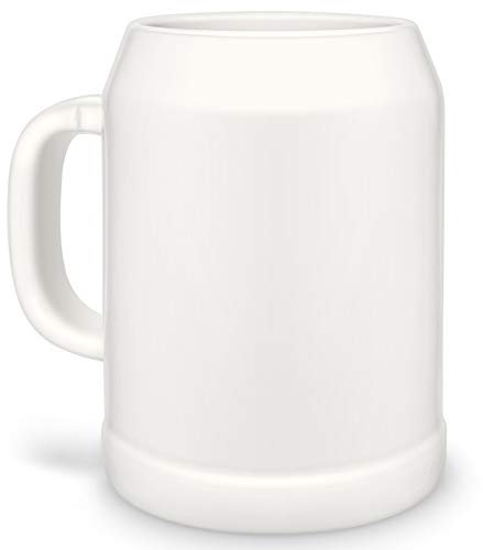 Bastel-Krüge ohne Druck zum Bemalen aus Hochwertiger Keramik Einzeln oder im Set/Bierbembel/Bierbember/Seidel/Maß-Krug/Humpen/Steinkrug Bierkrug 1 Stück