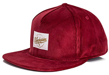 Blackskies® Crimson Snapback Cap Gorra De Béisbol Unisex Burdeos De Corderoy Hombre Mujer Streetwear Outdoor Verano Casual
