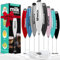 PowerLix Milk Frother Handheld Whisk - Electric Milk Frother Foamer with Stainless Steel Stand,15-20s, Powerful 19000rpm, Mini Drink Mixer Coffee Frother for Latte, Cappuccino, Hot Chocolate