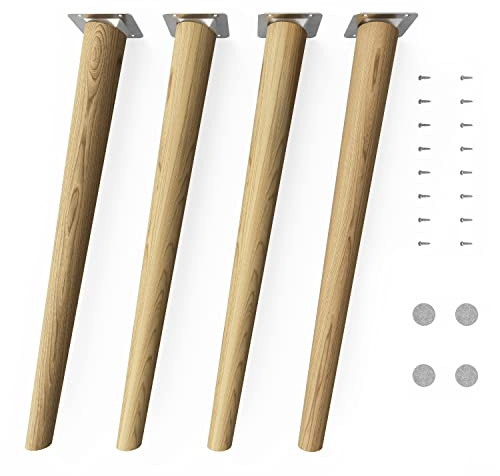 sossai Möbelben i oljebehandlat ekträ CLIF ROUND HMF2 45 cm hög runda sned design för stolar bord skåp