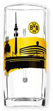 Borussia Dortmund BVB Bierglas Bierkrug Skyline, Gelb