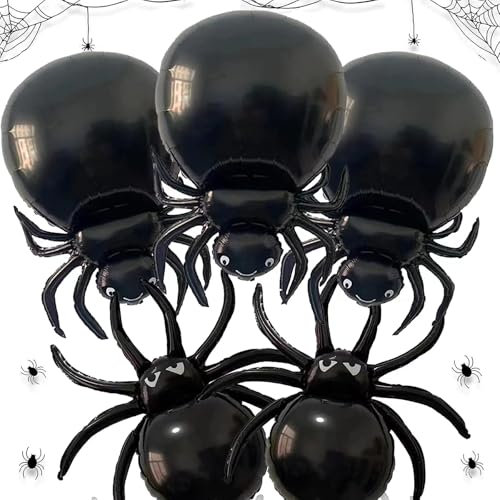 Halloween Spider Foil Balloons Halloween Party Decorations 5PCS Giant Black Spider Balloons for Party Decor New Year Party Decoration
