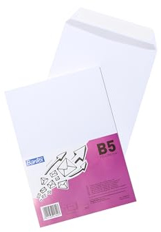 Bantex Briefumschläge DIN B5 (25 x 17,6 cm) / Umschläge mit Abziehstreifen, 50 Stück in Folienpackung (Weiß)