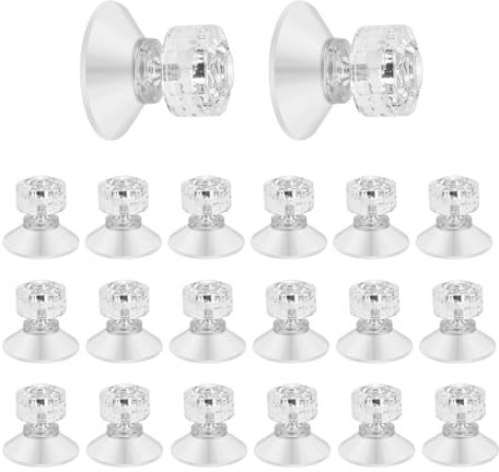 FINELYCR 20 Pièces Ventouse Table en Verre Ø 30 mm, Ventouses M4x10mm, Ventouse Vitre PVC, Ventouses Transparentes pour Salle de Bain, Cuisine, Extérieur