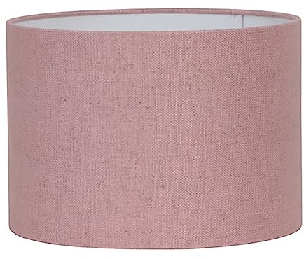 Lampenschirm Zylinder in Leinen Rosa für Tischleuchte Tischlampe 25-25-18