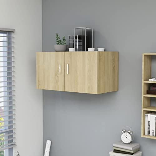 Homgoday Casa Muebles baño armario de pared mueble cocina mueble de baño suspendido roble Sonoma 80 x 39 x 40 cm de aglomerado