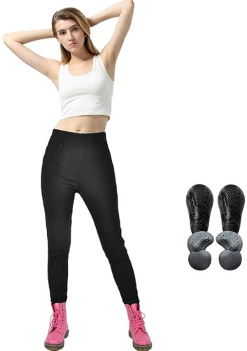 HOMDECR Pantaloni da Moto da Donna, Jeans da Moto, Tessuto Aggiornato con Protezione per Ginocchia E Fianchi, Pantaloni Protettivi per Jeans da Moto Pantaloni da Ciclismo (XS)