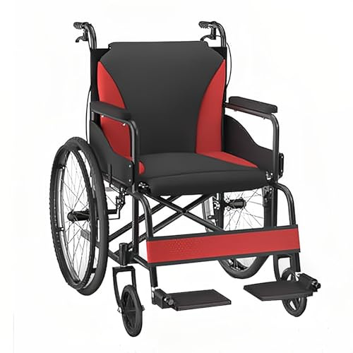 YXVSZB Silla De Ruedas Autopropulsada Plegable, Silla De Viaje Portátil, Sillas De Ruedas Deportivas Estrechas Y Livianas, Carritos para Exteriores, Hogar, Viajes(Multi-Colored)