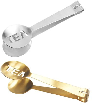 WATIIFUFU Set Di Accessori Funzionali Per Il Tè 2 Pezzi Spremi Bustine Di Tè Colino Cucchiaio Pinze Da Tè in Acciaio Inossidabile Per Tè Sfuso Resistenti Al Calore Facili Da Usare