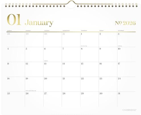 Cambridge 2026 Wall Calendar, Monthly, 15 x 12, Medium, WorkStyle, White (1606-707-26)