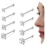 YADOCA Piercing Naso Acciaio Chirurgico 18G 20G Ipoallergenico Cubic Zirconia Piercing al Naso Brillantino per Donne Uomini 1.5mm 2mm 2.5mm 3mm