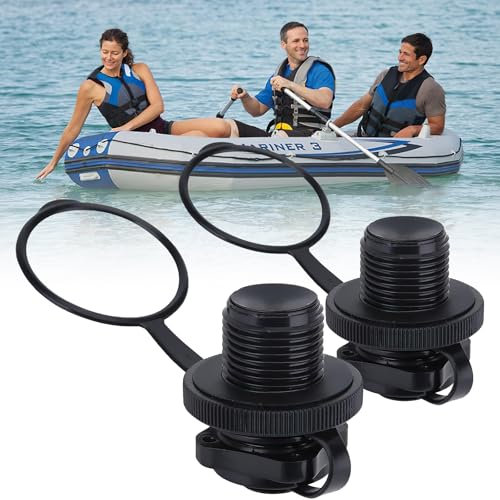 SALGIA Valve Bateau Pneumatique, 2pcs Bouchon Bateau Gonflable, Valve Spirale, Bouchon Soupape, Convient aux Kayaks, Bateaux Gonflables, Matelas Pneumatiques, Jacuzzis, Radeaux, Bateaux de Piscine