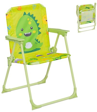 Relaxdays Poltroncina Pieghevole da Campeggio per Bambini, Sedia da Pesca per Esterni, Portatile, da Spiaggia, Mostro