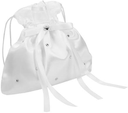 WHAMVOX Borsetta da Sposa Chiusura a Coulisse Pochette Leggera Resistente per Matrimonio e Damigelle D’Onore Borsa Porta Soldi Versatile per Cerimonie e Bomboniere