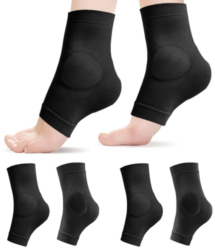 Modixun 2 pares de calcetines protectores de tobillo con almohadilla de gel, calcetines maleolares acolchados para patinaje artístico, rodillo, esquí, hockey, botas, soporte, cojín de soporte de