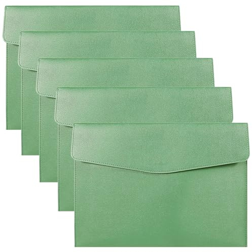 5 stycken A4-dokumentmapp, läderportfölj arrangör, affärsmapp, professionell portfölj för kontor, konferens, DIN A4-format