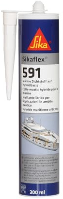 Sika - Sikaflex 591, witterungsbeständiger Dichtstoff für Marineanwendungen an Booten und Schiffen, Fugenabdichtungen innen und außen, 300 ml, grau