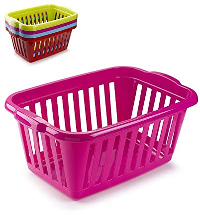 Tradineur - Cesta para la ropa rectangular color surtido, 60 x 40 x 26 cm