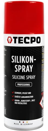 TECPO Spray siliconico, 400 ml, spray lubrificante lubrificante per la protezione, la cura e la lubrificazione di metallo, plastica, gomma e legno