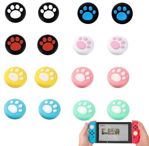 16 Stück Joystick Kappen Kompatibel Mit Switch Joy Con Kappen Joystick-Kappen Für Kompatibel Mit Nintendo Switch Joystick Kappen Stick Caps Daumengriffkappen In Katzenpfoten Für Controller