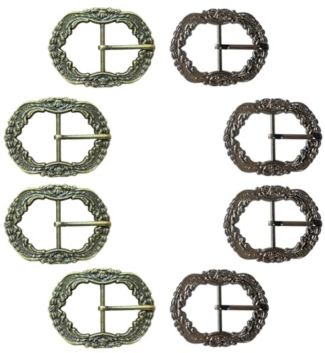 Zzcy 8st Antikt Bältesspänne Set Metallspännen för Herrkostym & Traditionella Byxor (Hängselspännen Medeltidsstil)