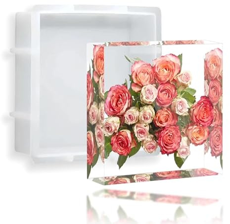 HUA JET Large Square Epoxy Silicone Moulds for Flowers Preservation kit Large Deep Resin Moulds for Resin Casting, Gift Decoration DIY Craft Making