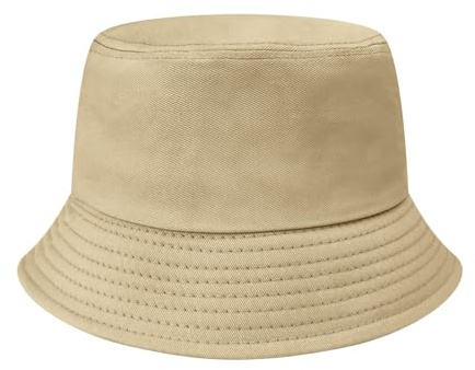 Yeenano Cappello da Pescatore per Bambini,Protezione UV,Cappello da Sole per Ragazzi e Ragazze,Doppio Lato Pieghevole per Vacanze, Escursione, Kaki