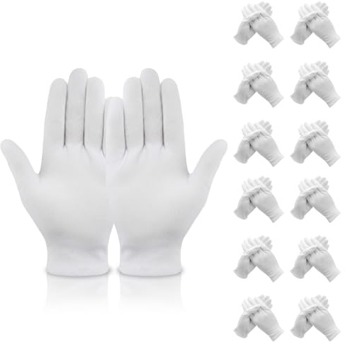 Xerteam 30 Paar Weiße Baumwollhandschuhe, Atmungsaktiv und Weich, Dehnbar und Komfortabel, Für Hautpflege, Schmuckinspektion, Tägliche Arbeit & Feuchtigkeitspflege
