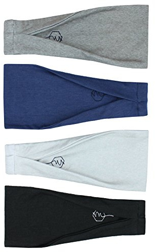 Maven Thread 4 Wide Workout Headbands for Women (4 Pack) – Non-Slip Sweatbands for Gym, Running & Yoga (Basics)