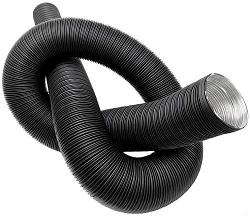 Intelmann Tuyau flexible en aluminium laqué noir, diamètre 80 mm, longueur 2,5 m (80, 100, 125, 150) (aluminium, 80 mm)