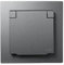 MC POWER - Schutzkontakt-Steckdose IP44 | FLAIR | 250V~/16A, UP, Wandsteckdose mit Klappdeckel, dunkelgrau anthrazit, matt
