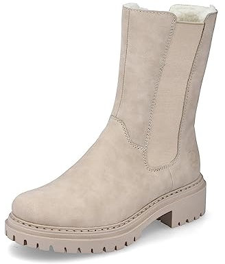 Rieker Damen Chelsea Boots 72683, Frauen Stiefeletten,uebergangsschuhe,uebergangsstiefel,Schlupfstiefel,hoch,Stiefel,Bootee,beige (62),37 EU / 4 UK