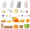 Mini Hase Figuren Kaninchen Ornament - 25 Stück Miniatur Harz Kaninchen Figur Hase Mini Tortendeko, Micro Landschaft Puppenhaus Garten Zubehör Kuchen Topper Kindergeburtstag Tischdeko