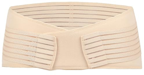WANYI Postparto Cinturón de Corrección Pélvica Ajustable Faja de Sujeción Pélvica Bandas De Soporte Pélvico Para Alivia el Dolor del Nervio Ciático, Sacro y Espalda (Beige, L)