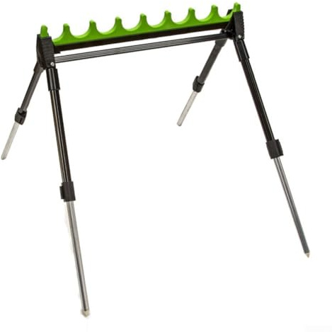 Tope de soporte para caña de pescar, 2 secciones, telescópico, 4 patas, 8 aparejos, kit de soporte para caña de pescar, tope largo