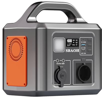 Tragbare Powerstation 600W,SBAOH 538.7Wh Solargenerator Akku mit AC/USB Ausgabe,Mobile stromgenerator für Reise/Camping/Outdoors/Emergency