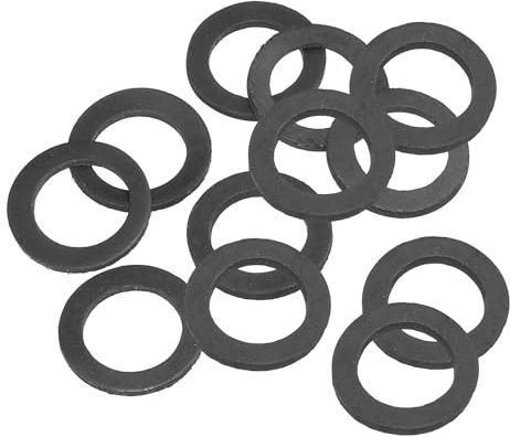 PATIKIL 12pz Rondelle Piatte in Gomma M16, Rondella Piatta 16mm ID x 24mm OD x 2mm Spessore Anello Tenuta Separatore Guarnizione per Tubo Rubinetto Tubo Acqua Bullone Fissaggio, Nero