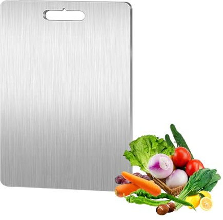 Planche de à Decouper Inox,Planche a Decouper des deux côtés,Planche à Découper pour Cuisine,Planche à Découper Double Face de Qualité Alimentaire,Facile à nettoyer,Pour viande, légumes, fruits (B)