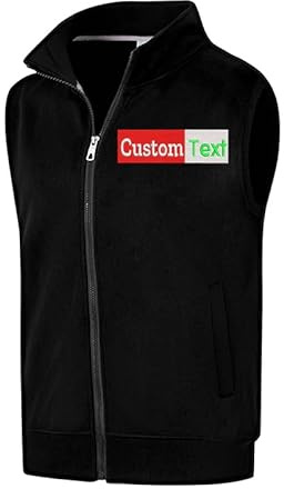 haoduanduan Personlig fleece-väst för utomhusbruk, anpassad logotyp och text på Gilet, anpassade broderade västar för män, kvinnor, gåvor, Svart, S kort