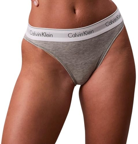 Calvin Klein Braguita Tipo Bikini Mujer High Leg con Logotipo en la Cintura, Gris (Grey Heather), S