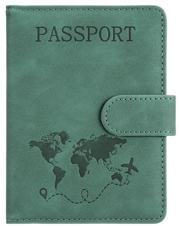 Reisepasshülle Passport Cover mit Reisepasshülle und Kofferanhänger Set RFID-Blocker Kunstleder Reisepass Hülle für Damen Herren Reisepass Kreditkarten Personalausweise Reisedokumente, Urlaub Gadget