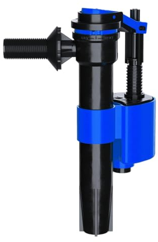 PlumbEZ Adjustable Side Entry Toilet Fill Valve with ½ UK Plastic Threads - Compact Cistern Fill Valve with 180° Rotation Float, Water Saving Quiet Fill, with Double Check Filter - Plastic Threads