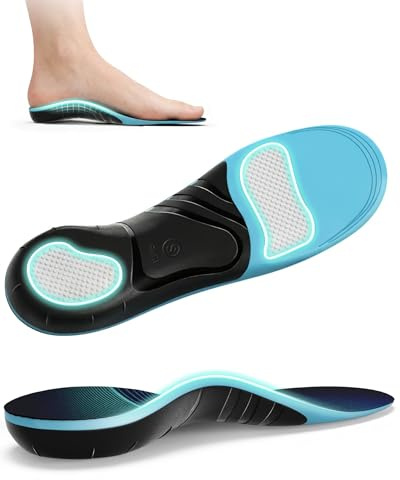 Plantillas GEL, QBK Plantillas para Fascitis Plantar, Adecuadas para Pie Plano, Espolón Calcáneo y Alivio del Dolor, Unisex, Plantilla Cómodas, Talla S