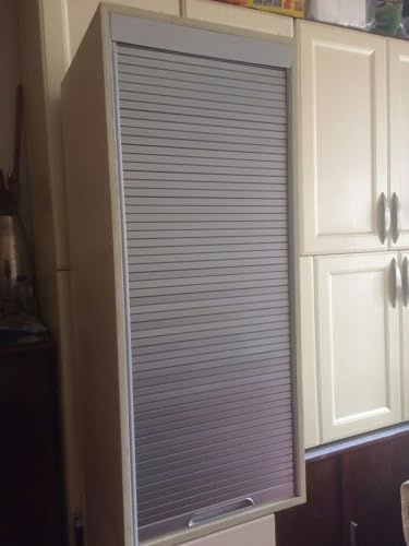 MLYAYE Persianas para armarios Armarios de Pared de 50, 60, 70, 80, 90, 100, 110 y 120 cm de Alto con Puerta de persiana y Kit de riel, Puertas corredizas de persiana(65x70cm/25.6x27.6in)