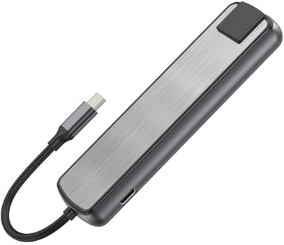Estación de acoplamiento USB C 6 en 1 Auminum USB 3.0 PD60W Gigabit Ethernet puerto 3x USB 3.0 estación de acoplamiento para portátil con adaptador USB 3.0