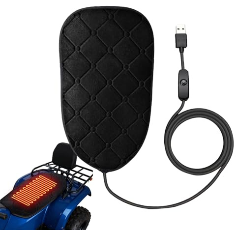 Asiento calefactable para motocicleta: cojín para motocicleta, con calefacción eléctrica, cojín cálido para scooter, accesorio de asiento con diseño duradero, para viajes en moto de cross y uso